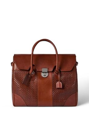 Brunello Cucinelli Leather and cowhide boston bag in Cognac at Nordstrom