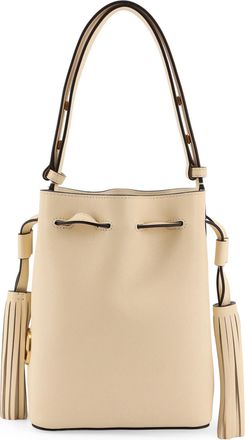 Valentino Garavani Leather Bucket Bag With Metal Vlogo Signature