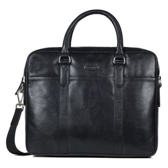 Howard London Kieran Laptoptas - Heren - Laptoptassen - Zwart - ONE Size - Leer - Tassen