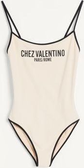 Valentino Costume Da Bagno In Lycra Piquet Donna BETULLA/NERO XL