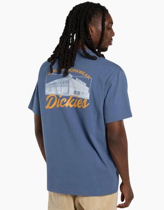 Dickies Mens Dickies Wellsville Midweight Blue T-Shirt - White - Size: 40