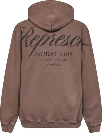 Represent Mens Hoodie Owners Club Script Truffle Brown Cotton Sweatshirts Sweater