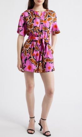 FRNCH Salvinia Floral Cotton Blend Romper in Vitoria at Nordstrom, Size X-Small