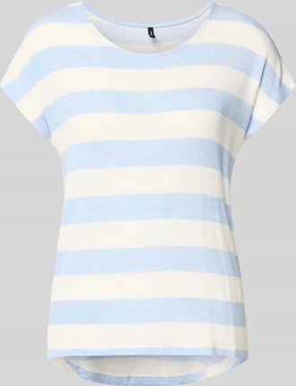 Vero Moda Boxy Fit T-Shirt aus Viskose-Mix Modell WIDE STRIPE in Hellblau, Gr&ouml;&szlig;e XL