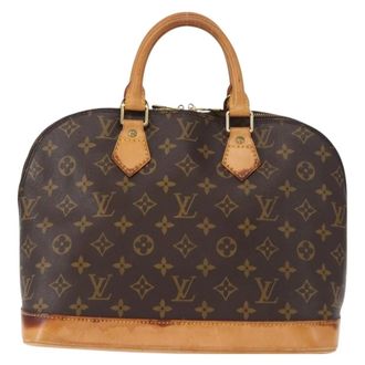 Louis Vuitton Alma Handbag Monogram Canvas Brown Canvas Handbag (Pre-Owned)