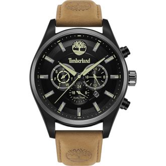 Timberland Ashmont Chronograph Leather Strap Watch, 46mm in Tan at Nordstrom