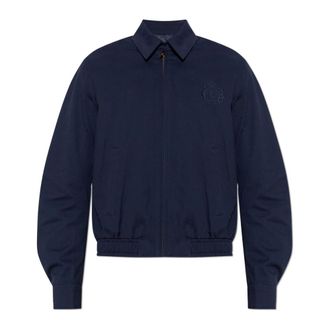 Sporty & Rich Bomber Jackets, unisex, Blue, Size: XL Jacket With Embroidered Logo
