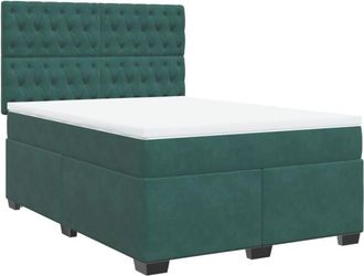 vidaXL Vidaxl - Cama Box Spring Con Colch&oacute;n Terciopelo Verde Oscuro 160x200 Cm