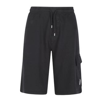 C.P. Company Casual Shorts, male, Black, Size: 3XL Light Fleece Cargo Lens Sweatshorts