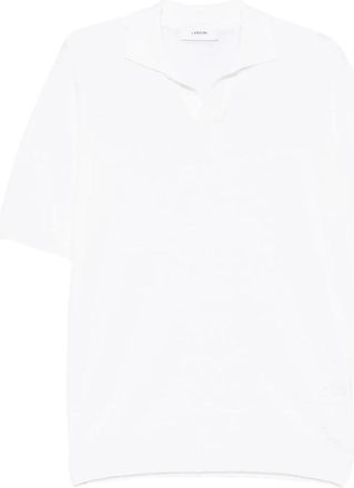 Lardini Geknoopte poloshirt - Heren - Polos - Wit - M - Katoen - Tops
