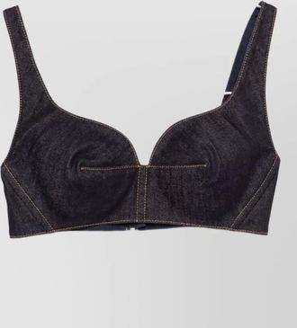Givenchy denim cotton bra top contrast stitching