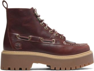Timberland Womens Stone Street Platform Kiltie Boots Brown 5.5