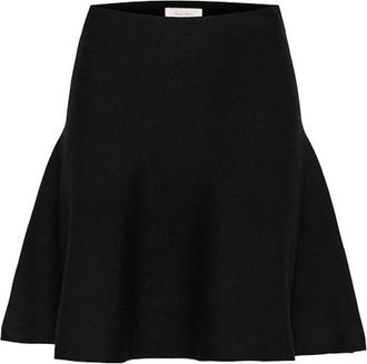 Part Two Zwarte Gebreide Rok met Hoge Taille - Dames - Rokken - Zwart - Maat: M Wol