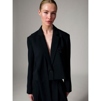 Day Birger Et Mikkelsen Edie Cropped Gabardine Blazer in Black at Nordstrom, Size 10