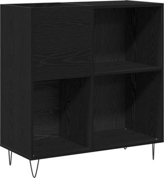 vidaXL Vidaxl - Mueble para discos de vinilo Roble negro 85 x 38 x 89 cm
