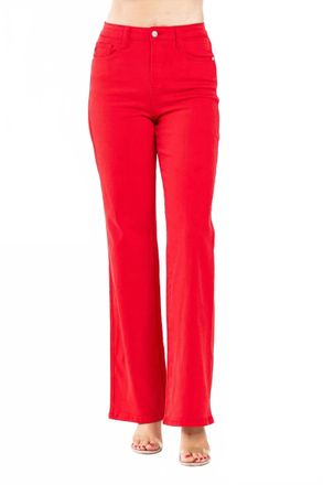 Judy Blue 90s Straight Jeans In Red
