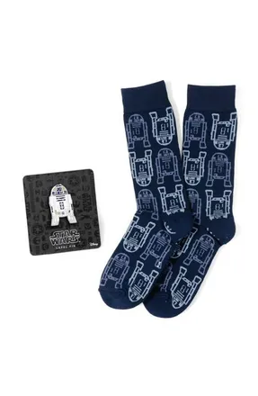Cufflinks Inc. x Star Wars R2-D2 Lapel Pin & Socks Set in Blue Multi at Nordstrom