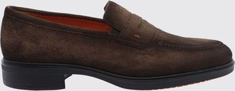 Santoni Mocassini penny loafer in pelle di vitello scamosciata