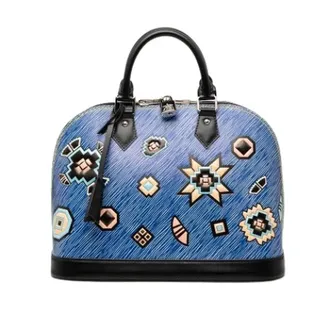 Louis Vuitton Pre-owned Handbags, female, Blue, Size: ONE SIZE Pre-owned Denim Aztec Alma PM