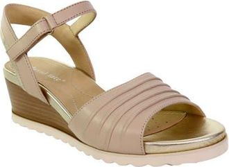 David Tate Kena Ankle Strap Wedge Sandal in Camel Lamb at Nordstrom, Size 7.5