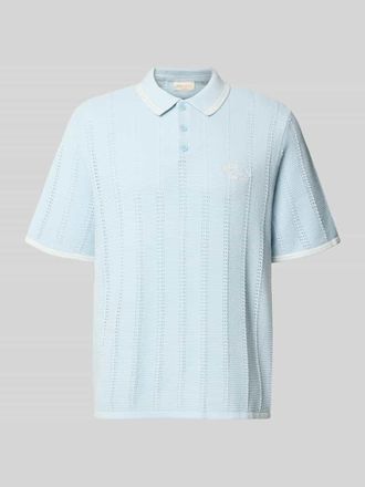 Jack & Jones Regular Fit Poloshirt in Strick-Optik Modell Menton in Hellblau, Gr&ouml;&szlig;e XXL