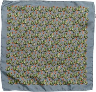 Dolce & Gabbana Cactus Print Zijden Foulard Sjaal - Heren - Zijden sjaals - Veelkleurig - ONE Size - Accessoires