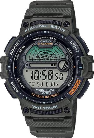 Casio Mens Digital Watch with Green Strap- WS-1200H-3AV