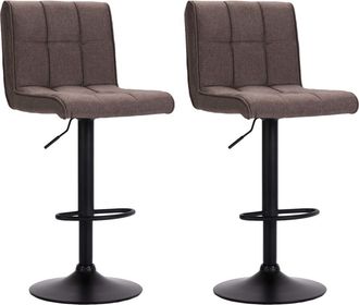 vidaXL Taburetes De Cocina 2 Unidades Tela Gris Topo Vidaxl