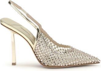 Le Silla Gold Nylon Platform Womens Pumps
