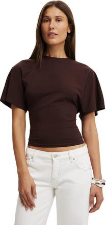 Cotton On Womens Blair Batwing Short Sleeve Tee in Dark Oak at Nordstrom, Size Xx-Small