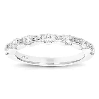 Vir Jewels 1/2 cttw Lab Grown Diamond Wedding Band in Sterling Silver For Women