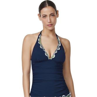 Gottex Palmita Halter Tankini Top in Navy at Nordstrom, Size 16