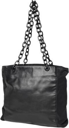 Prada Black Nylon Leather Tote Bag (Pre-Owned)