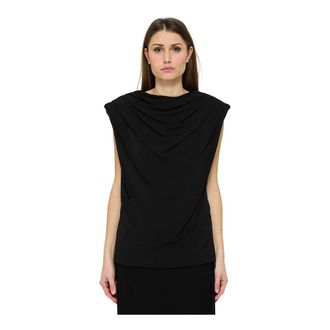 Federica Tosi Sleeveless Tops, female, Black, Size: L Tops