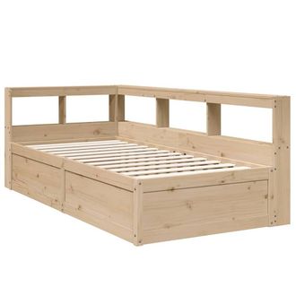 Berkfield Home Decorative Bookcase Bed without Mattress 90x190cm Solid Wood Pine in Light Tan | Size: 90x190 cm
