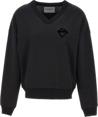 Iceberg Felpa con scollo a V - Nero