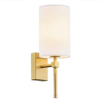 Netlighting Abruzzo Wall Lamp With Shade White Brushed Brass