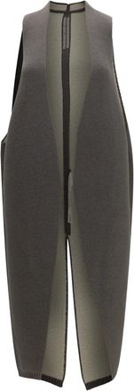 Rick Owens Lang vest van wol en schapenvacht - Dames - Jassen - Grijs - Maat: M Wol