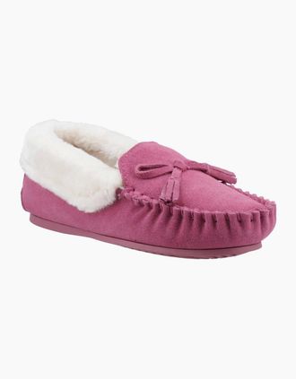 Hush Puppies Womens Agnes Womens Fur Slipper - Pink - Size: 3