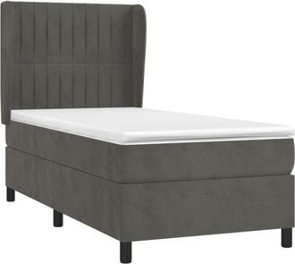 vidaXL Vidaxl - Cama Box Spring Con Colch&oacute;n Terciopelo Gris Oscuro 80x200 Cm