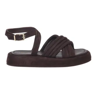 Baldinini Suede Sandal - female - Baldinini - Flat Sandals - Brown - 5 1/2 UK - Shoes