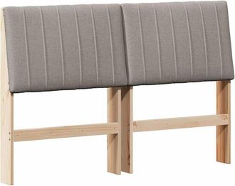 vidaXL Upholstered Headboard Taupe 135 cm Solid Pine Wood vidaXL
