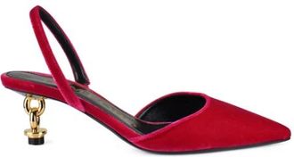 Tom Ford Velvet Chain Heel Slingback - Dames - Pumps - Roze - 36 EU - Schoenen