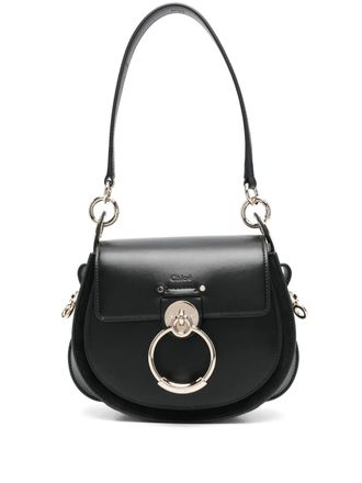 Chloé small Tess tote bag - women - Calf Leather/Linen/Flax/Calf Leather - One Size - Black