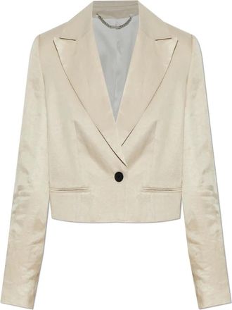 AllSaints Helena Blazer - Dames - Blazers - Beige - 2XS - Leer - Jassen