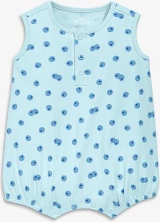primary Baby Organic Henley Bubble Shortie In Summer Fruits in Saltwater Blueberries at Nordstrom, Size 12-18M