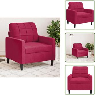 vidaXL The Living Store Poltrona Rosso Vino 60 cm Velluto - Poltrona rossa