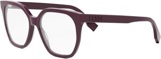 Fendi Lettering Optisch Montuur - unisex - Brillen - Paars - 54 MM - Accessoires