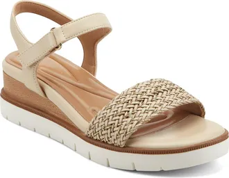 Easy Spirit Edythe Wedge Sandal in Ivory at Nordstrom, Size 10.5