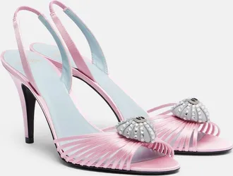 Valentino Garavani Coeur Royal satin slingback sandals
